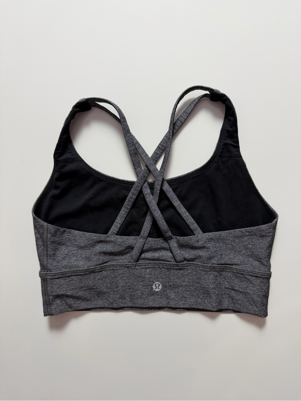 Lululemon Energy Bra *Long Line, Heathered Black, Size 6
